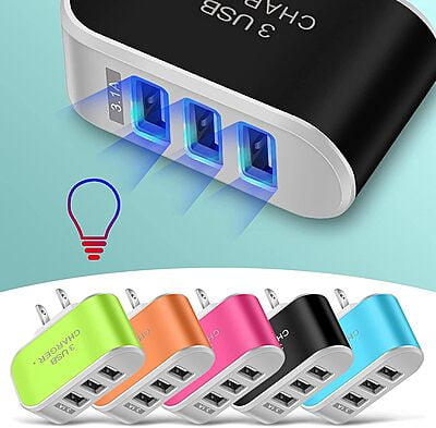 3 Port USB LED Wall Charger