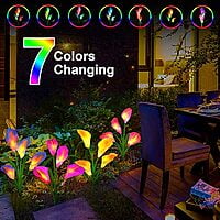 Solar Carlla Lilly Flower 7 Vibrant Multi-Coloured LED light - 2 Pack Special Solar Carlla Lilly Flower 7 Vibrant Multi-Coloured LED light - 2 Pack Special
