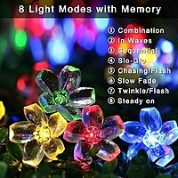 Solar Flower String Lights - Multi-Coloured 40 Feet Solar Flower String Lights - Multi-Coloured 40 Feet