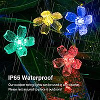 Solar Flower String Lights - Multi-Coloured 40 Feet Solar Flower String Lights - Multi-Coloured 40 Feet