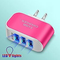 3 Port USB LED Wall Charger 3 Port USB LED Wall Charger