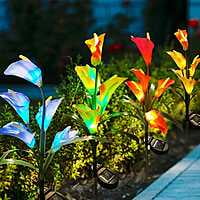 Calla Lily Solar Flower Light - 7 Colour Changing (Pink/White) 2 Packs Calla Lily Solar Flower Light - 7 Colour Changing (Pink/White) 2 Packs